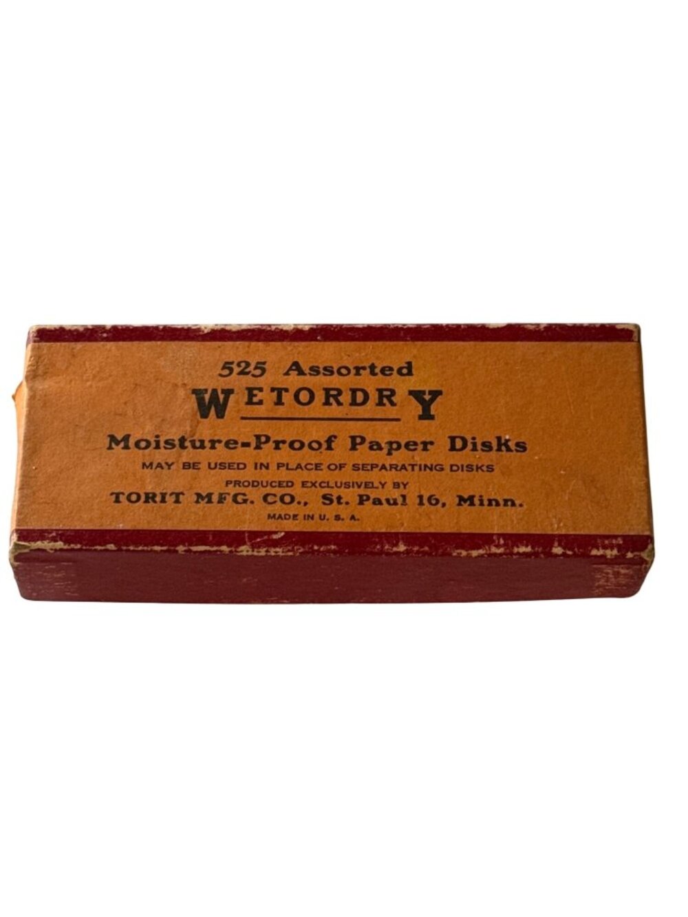 525 Assorted Wetordry Moisture-Proof Paper Disks Vintage Box Torit Mfg. Co. USA